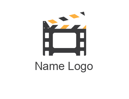 film reel incorporated with clapper board logo
