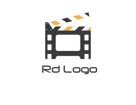 film reel incorporated with clapper board logo