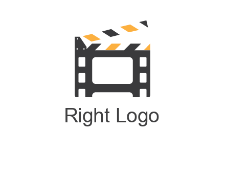 film reel incorporated with clapper board logo