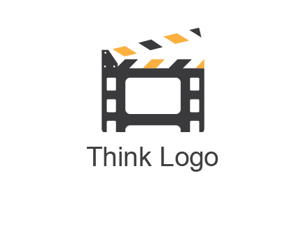 film reel incorporated with clapper board logo