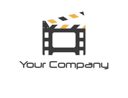 film reel incorporated with clapper board logo