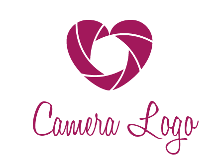 shutter in heart shape photography logo
