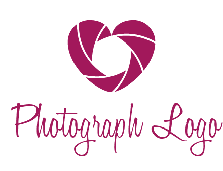 shutter in heart shape photography logo