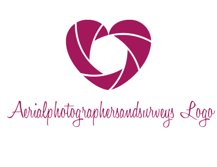 shutter in heart shape photography logo