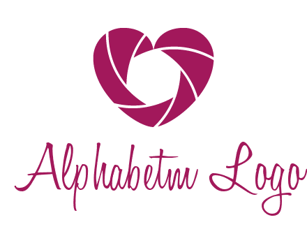 shutter in heart shape photography logo