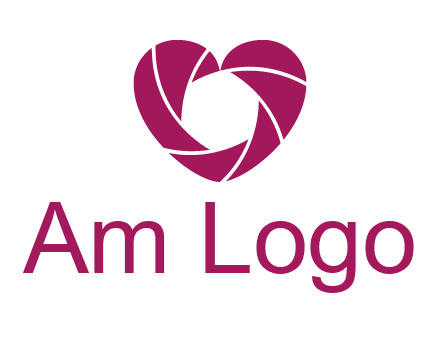 shutter in heart shape photography logo