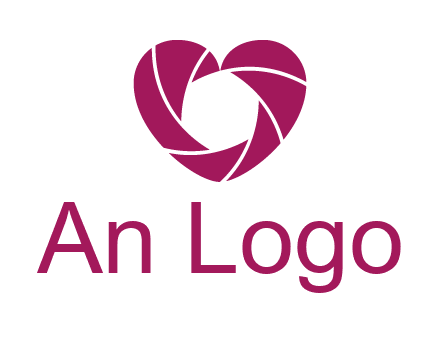 shutter in heart shape photography logo