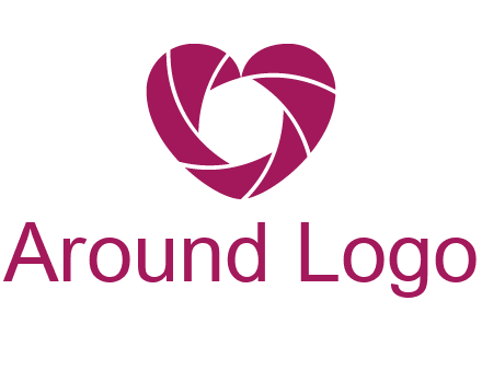 shutter in heart shape photography logo