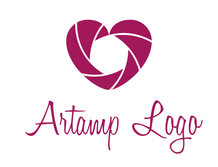shutter in heart shape photography logo