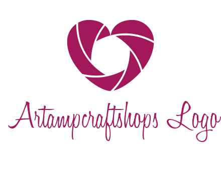 shutter in heart shape photography logo