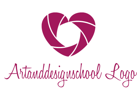 shutter in heart shape photography logo