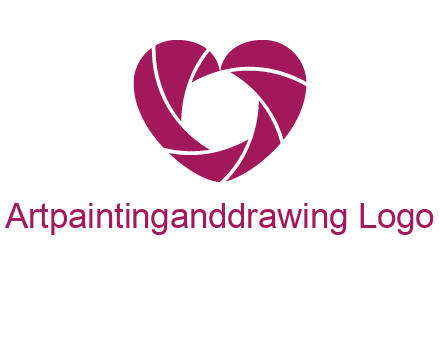 shutter in heart shape photography logo