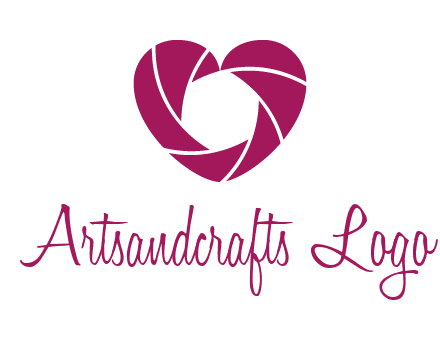 shutter in heart shape photography logo
