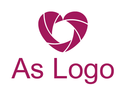 shutter in heart shape photography logo