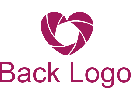 shutter in heart shape photography logo