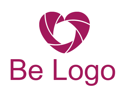 shutter in heart shape photography logo