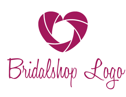 shutter in heart shape photography logo