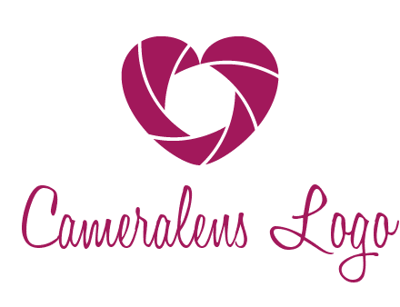 shutter in heart shape photography logo