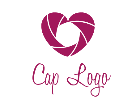 shutter in heart shape photography logo