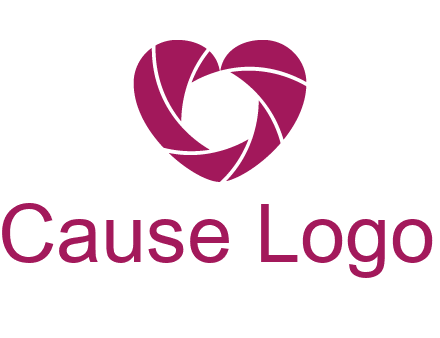shutter in heart shape photography logo