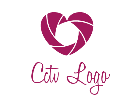 shutter in heart shape photography logo