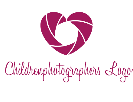 shutter in heart shape photography logo