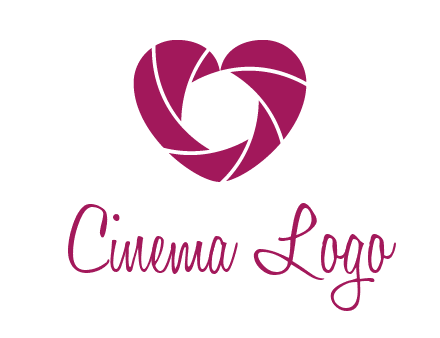 shutter in heart shape photography logo