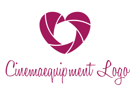 shutter in heart shape photography logo