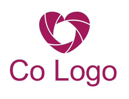 shutter in heart shape photography logo