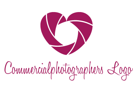 shutter in heart shape photography logo