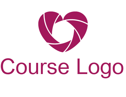 shutter in heart shape photography logo