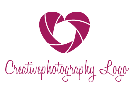 shutter in heart shape photography logo