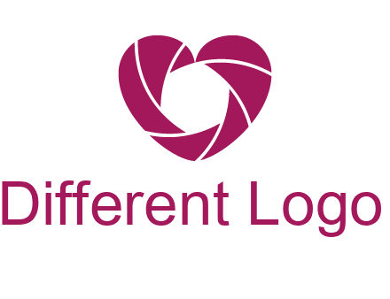 shutter in heart shape photography logo