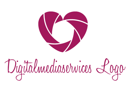 shutter in heart shape photography logo