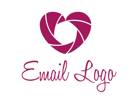 shutter in heart shape photography logo