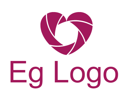 shutter in heart shape photography logo
