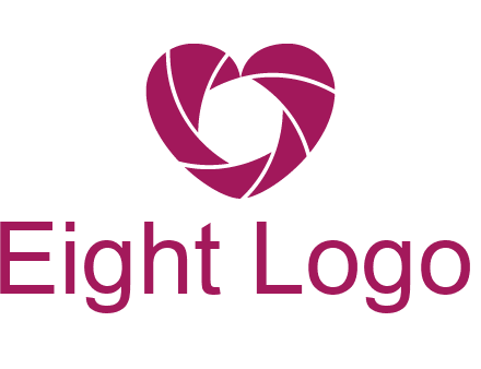 shutter in heart shape photography logo