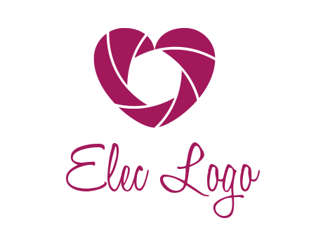shutter in heart shape photography logo