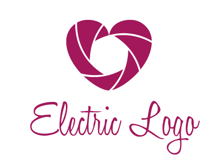 shutter in heart shape photography logo