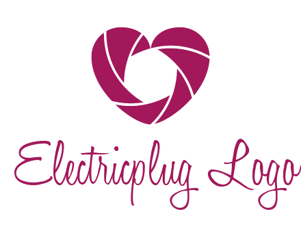 shutter in heart shape photography logo