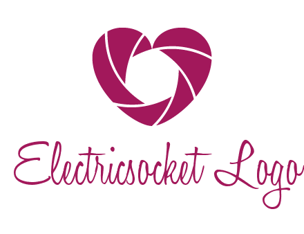 shutter in heart shape photography logo