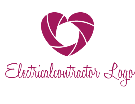 shutter in heart shape photography logo