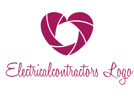 shutter in heart shape photography logo