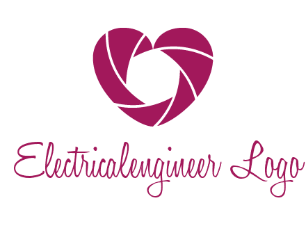 shutter in heart shape photography logo