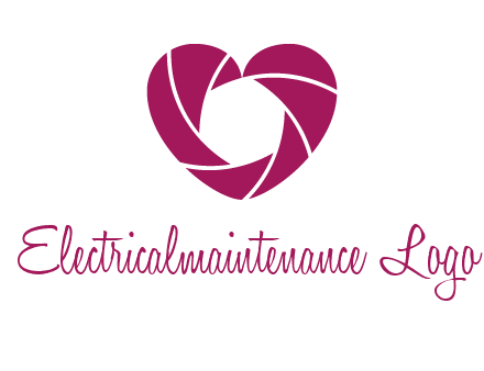 shutter in heart shape photography logo