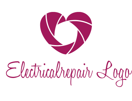 shutter in heart shape photography logo