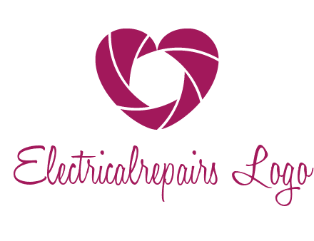 shutter in heart shape photography logo