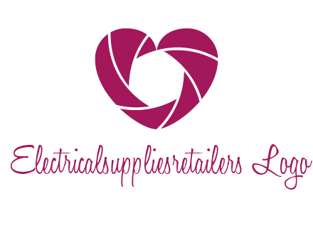 shutter in heart shape photography logo