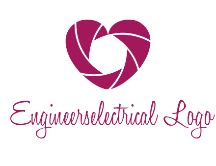 shutter in heart shape photography logo