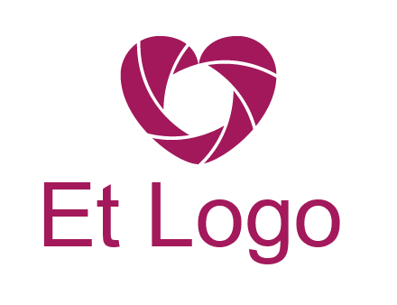 shutter in heart shape photography logo